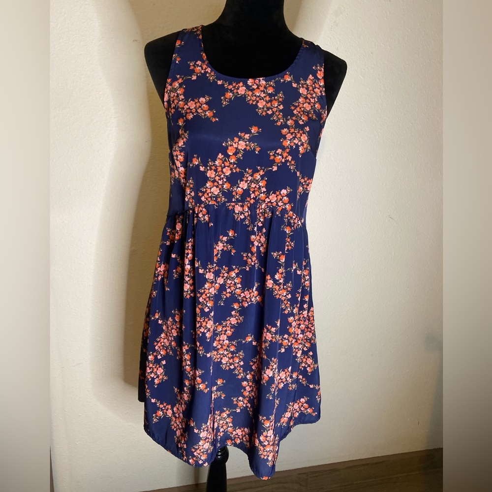 Old Navy Blue Floral Sleeveless Sun Dress Size Small Like New